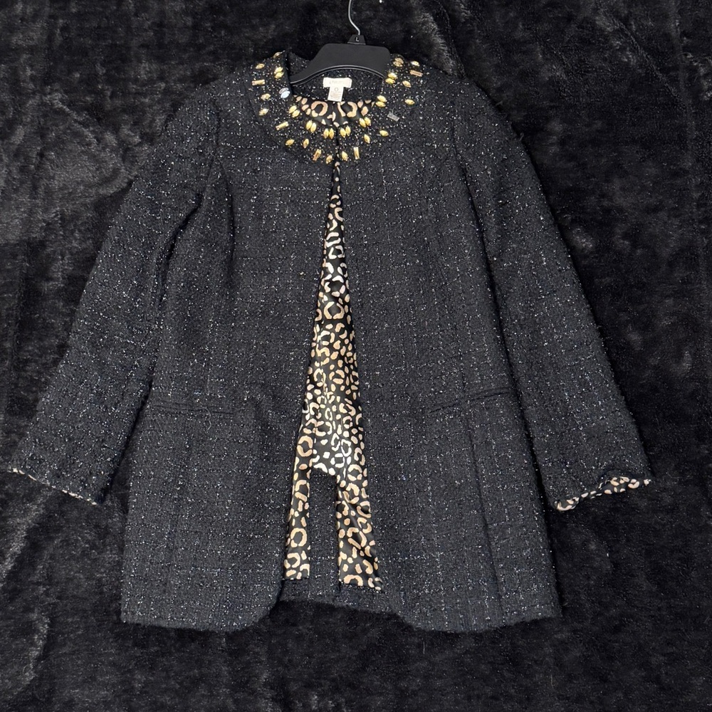 Chico’s Vintage Rhinestone Collar Coat